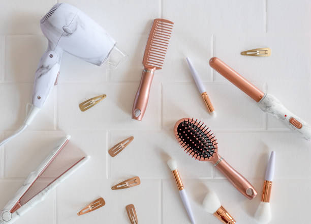 istock Beautiful hair styling tools on a white background 1304936428