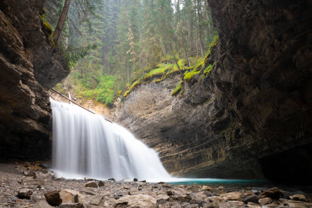istock Long exposure shot of a waterfall in a Canyon 1304937103