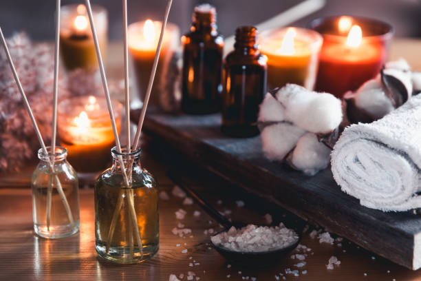 istock Massage oil and zen stones. Shallow DOF 1304937894