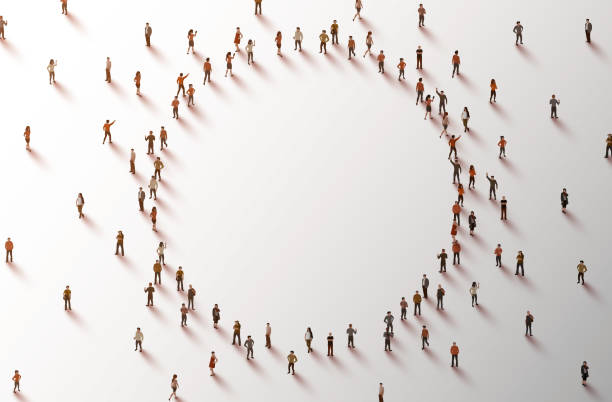 Large group of people in the shape of a circle on white background. People crowd concept. Large group of people in the shape of a circle on white background. People crowd concept. Vector illustration silhouette of a thanksgiving greetings stock illustrations