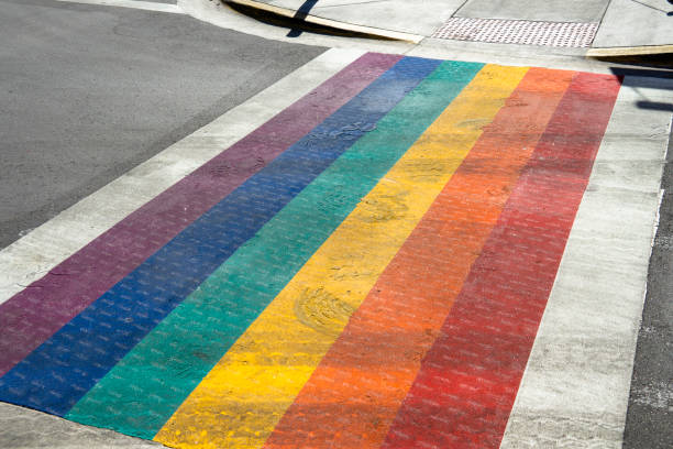 istock Rainbow Crosswalk in Key West on Duval Street 1304942278
