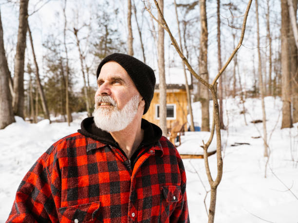istock Senior man at the cottage 1304942491