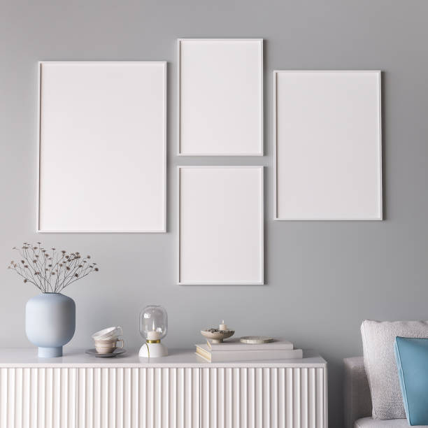 istock Frame mockup in minimal room design, trendy home decor 1304942706