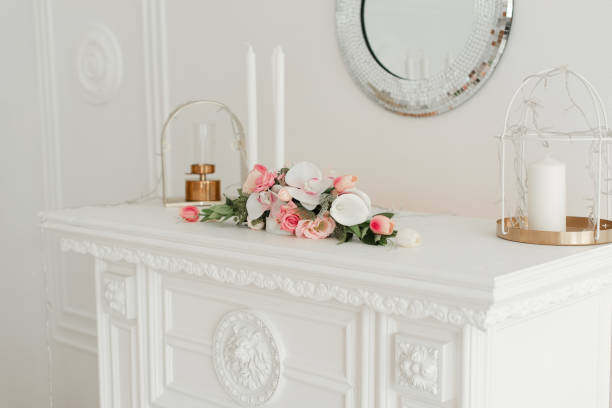 istock interior design with decorative flowers and candles 1304943537