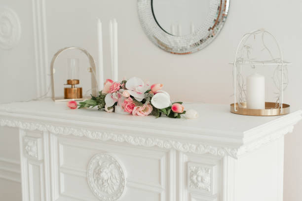 istock interior design with artificial flowers and candles 1304943540