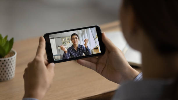 istock Woman talk on video call on cellphone 1304943800