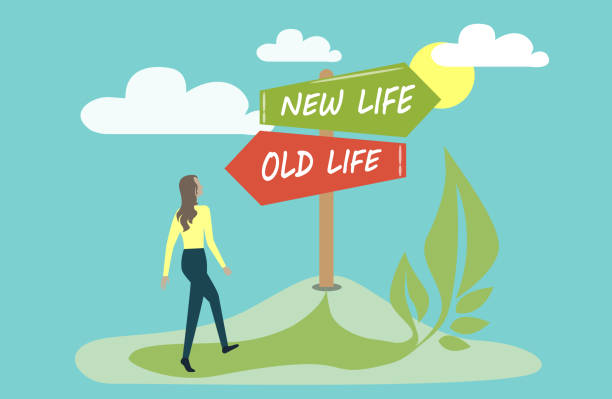 New or old life. New or old life. crossroad illustrations stock illustrations