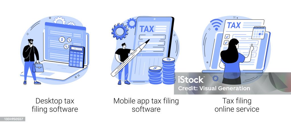 Tax Program Graphics Tax Software Program Abstract Concept Vector Illustrations Stock ...