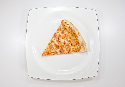 Pictures of a BBQ chicken pizza on a white background. homemade Turkish pizza.