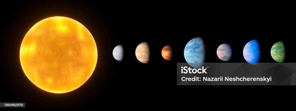Extrasolar System Object Extrasolar System With A Star And Exoplanets Alien Planetary System ...