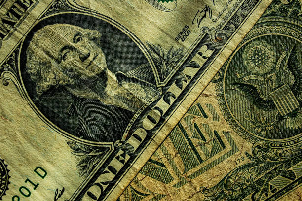 istock Old Paper One Dollar Bills, Close-Up. 1304953249