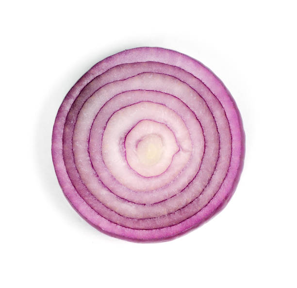 istock Red onion on white background. Top view. 1304956266