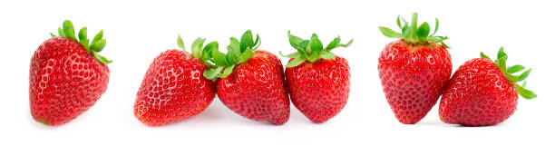 istock Strawberry on white background. Fresh sweet fruit closeup 1304956268