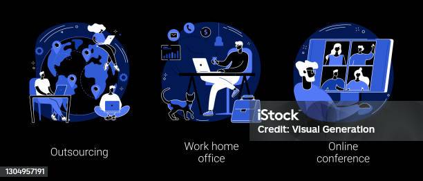 Distance Images Work Distance Working Abstract Concept Vector Illustrations Stock ...