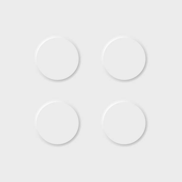 istock Set of volumetric buttons in neomorphism (neumorphism) style. 1304957375