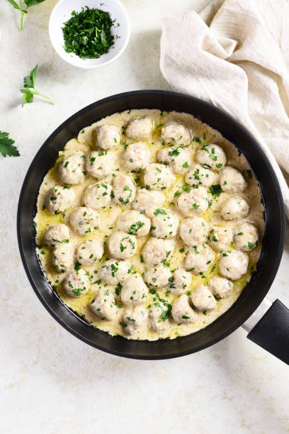 istock Swedish meatballs with creamy 1304957419