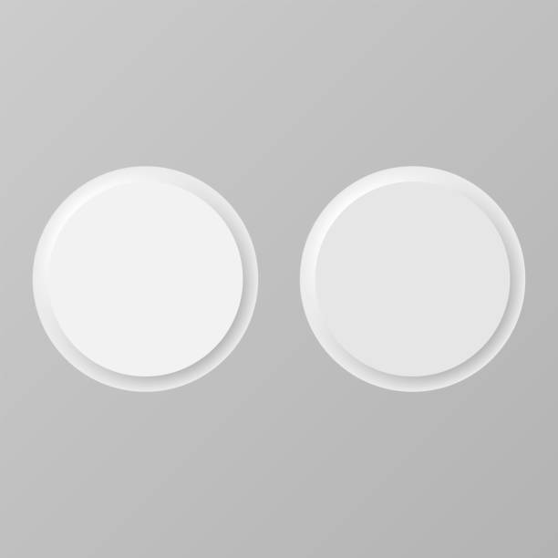 istock Set of volumetric buttons in neomorphism (neumorphism) style. 1304957469