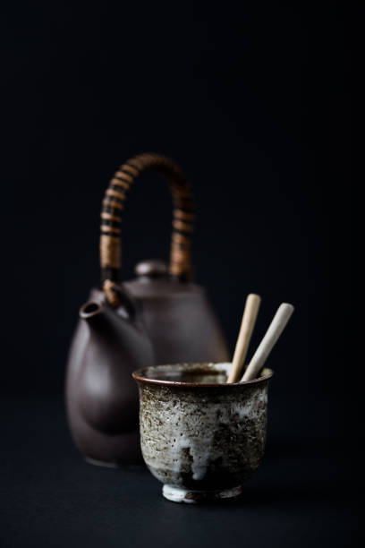 istock Traditional, handcrafted ceramic on dark background. Soft focus. Close up. 1304957807