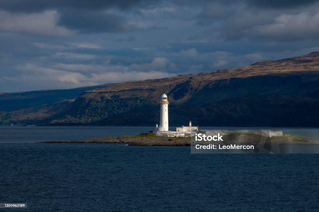 Musdile Lighthouse Island photographed in Scotland, in Europe. Musdile Lighthouse Island photographed in Scotland, in Europe. Picture made in 2019 Biodiversity Stock Photo