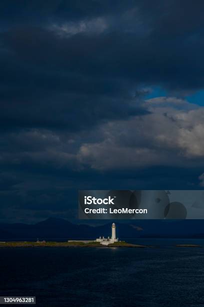 Musdile Lighthouse Island Photographed In Scotland In Europe Picture Made In 2019 Stock Photo - Download Image Now