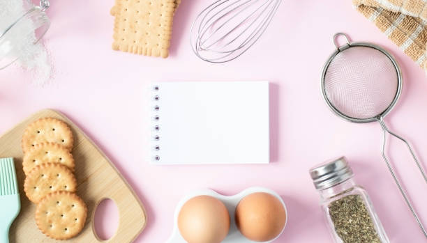 istock Tablet with ingredients. Food blog concept, top view 1304965396