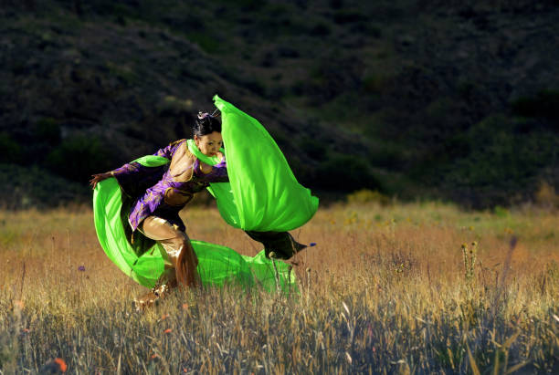 Kung Fu fighter training in nature