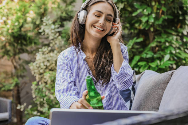 istock Socializing at home via video call 1304973465