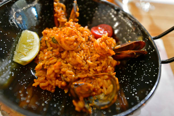 Paella portion ready to eat