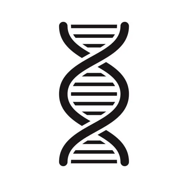 Vector illustration of DNA Science Glyph Icon