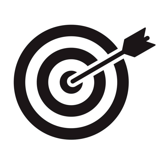 целевой спорт глиф икона - target archery target shooting bulls eye stock illustrations