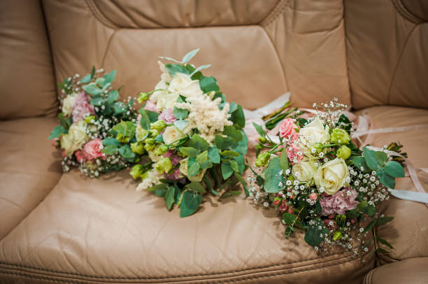 istock Bridal bouquet with colorful flowers 1304978484