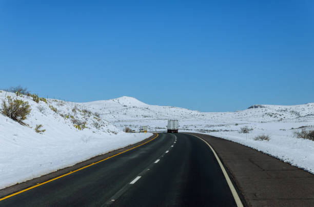 Texas of highway snow road in winter season