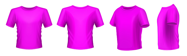 Purple Men's T-shirt. Vector illustration.