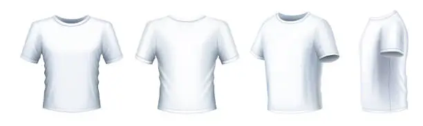 Vector illustration of White Men's T-shirt