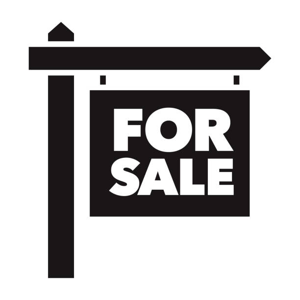 na sprzedaż sign real estate glyph ikona - for sale stock illustrations