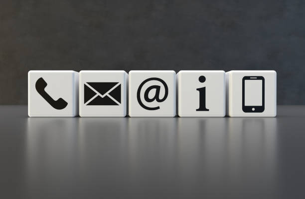 istock White dice with contact symbols and white background 1304985289
