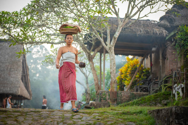 Tenganan, Bali / Indonesia - May 25 2018 : atmosphere of harmony in the village of tenganan bali