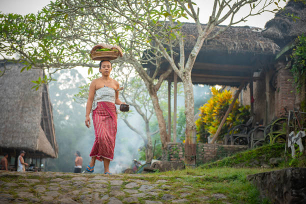 Tenganan, Bali - Indonesia - June 25 2016: Atmosphere of harmony in the village of Tenganan Bali, Indonesia