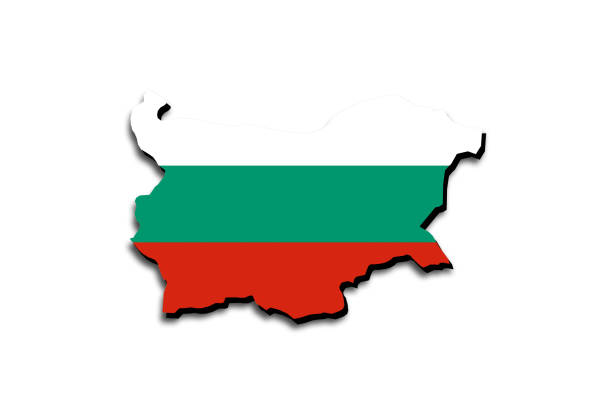 istock Outline map of Bulgaria with the national flag 1304986969