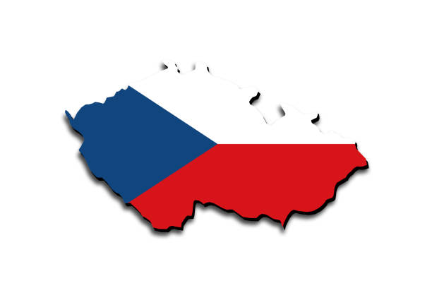 istock Outline map of Czech Republic with the national flag 1304987179