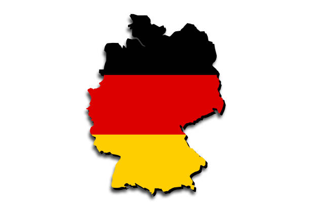 istock Outline map of Germany with the national flag 1304987206