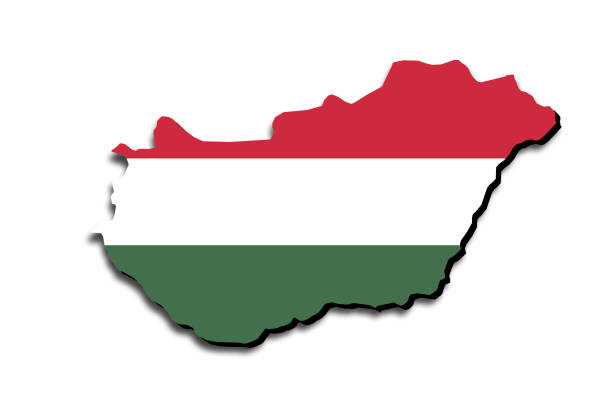 istock Outline map of Hungary with the national flag 1304987210
