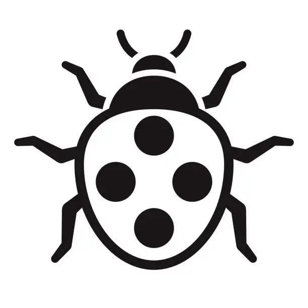 Vector illustration of Ladybug Glyph Icon