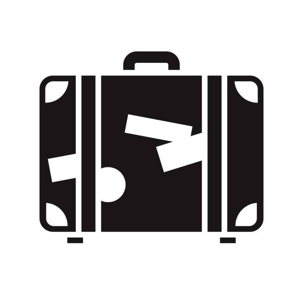 Travel Insurance Glyph Icon A black glyph icon on a transparent background. You can place onto any coloured background (no white box behind icon). File is built in CMYK for optimal printing with a 100% black fill. travel clipart stock illustrations