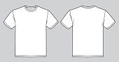 istock Blank white t-shirt template. Front and back view 1304992360