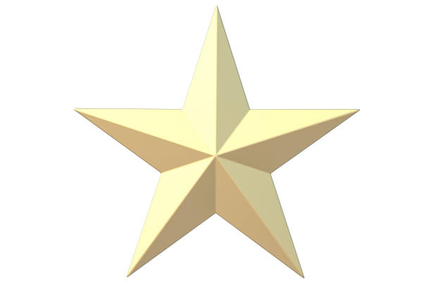 istock One golden star isolated on white background. 3d rendering 1304993151