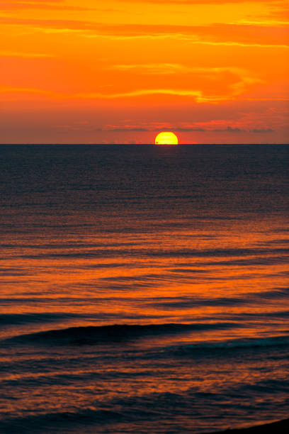 Beautiful red sunset on the sea landscape
