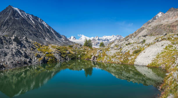 istock Picturesque mountain lake on a sunny day 1305013282