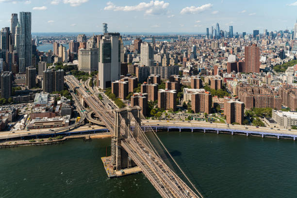 istock Aerial view of Brooklyn Bridge and Lower Manhattan. 1305014814