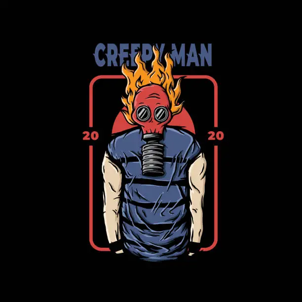 Vector illustration of Creepy man